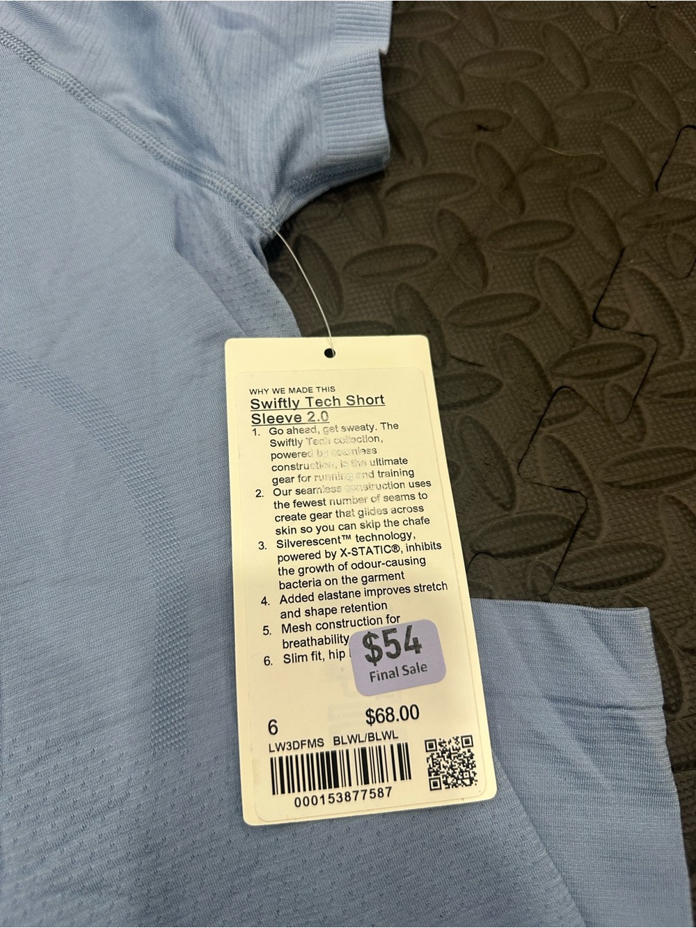 Lululemon Women's Light Blue Short Sleeve swiftly tech short sleeve 2.0 Tee - Picture 2 of 3